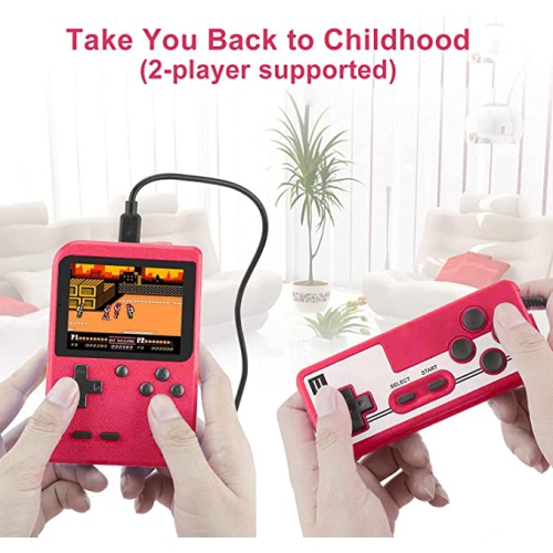 ULTREND Retro Handheld Game Console: 500 Games, 3" Screen, 1020mAh Battery. The perfect Stocking Stuffer & Christmas Gift! TV connection & two-player
