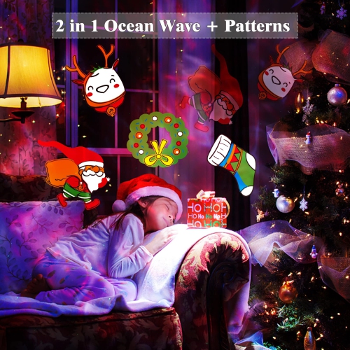 Lumières de Noël d'extérieur, projecteur avec télécommande, 26 effets HD