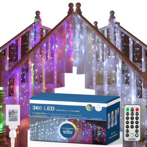 best color changing icicle lights