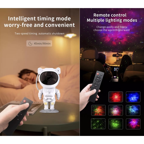 navor Astronaut Starry Sky Projector Light, Galaxy Starry Nebula Ceiling Light Lamp with Timer, Remote Control and 360°Adjustable