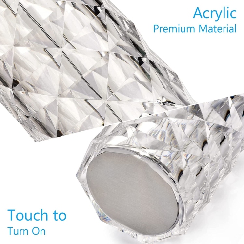 Touch Crystal Lamp with 16 Colors LED Changing Dimmable | RGB Gradient | Dynamic Mode, Rechargeable Provtable Table Lamp wit