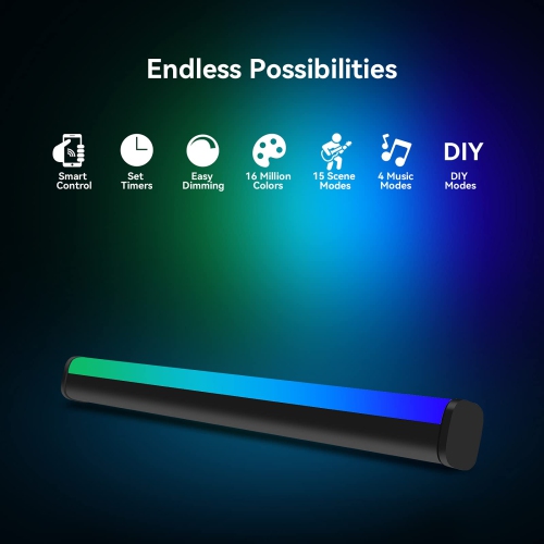Cadrim Smart LED Light Bar, TV LED Backlight, RGB Ambiance Light Bars, Bluetooth Monitor Lights with APP Control, TV Ambient