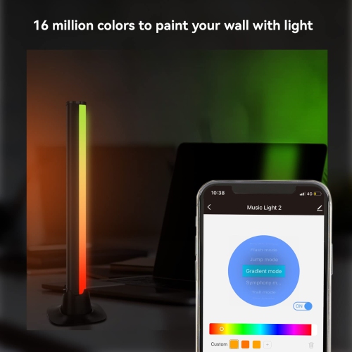 Cadrim Smart LED Light Bar, TV LED Backlight, RGB Ambiance Light Bars, Bluetooth Monitor Lights with APP Control, TV Ambient