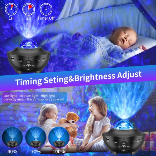 Projecteur Galaxy, projecteur d’étoiles, haut-parleur Bluetooth, veilleuse étoilée pour la décoration de chambre d’enfant, stade de plafond