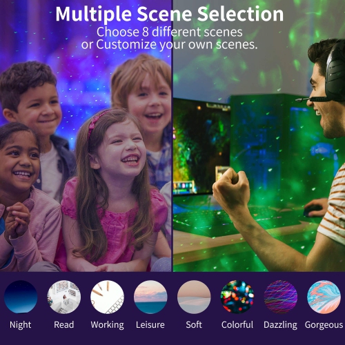 Projecteur Galaxy, projecteur d’étoiles, haut-parleur Bluetooth, veilleuse étoilée pour la décoration de chambre d’enfant, stade de plafond