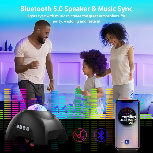 Northern Lights Aurora Projector, AIRIVO Star Projector Bluetooth Music Speaker, White Noise Night Light Galaxy Projector fo