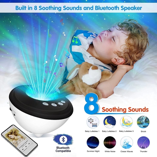 Galaxy Star Night Light Projector for Bedroom, LUXONIC Aurora Light Projector Compatible with Alexa & Smart APP, White Noise