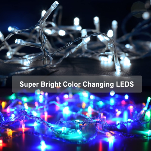 Lomotech Color Changing Christmas Lights, 300LED 98ft Fairy String Lights with Remote and Timer Function, 11 Modes Waterproo