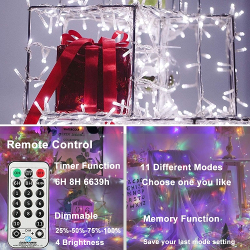 Lomotech Color Changing Christmas Lights, 300LED 98ft Fairy String Lights with Remote and Timer Function, 11 Modes Waterproo
