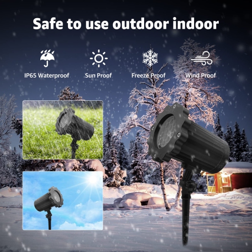 Christmas Snowfall Projector Lights, MILPROX Indoor Outdoor Holiday Snowflake Projector Lights, Clear Rotating White Snow Fa