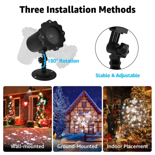 Christmas Snowfall Projector Lights, MILPROX Indoor Outdoor Holiday Snowflake Projector Lights, Clear Rotating White Snow Fa