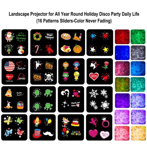 Christmas Projector Lights Outdoor - 26 HD Effects Waterproof with RF Remote Control Timer for Indoor Halloween Holiday Night Gathering Party