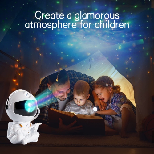 Astronaut Star Projector,Galaxy Light Projector with Remote Control, 360° Adjustable Starry Night Light Projector with Nebul