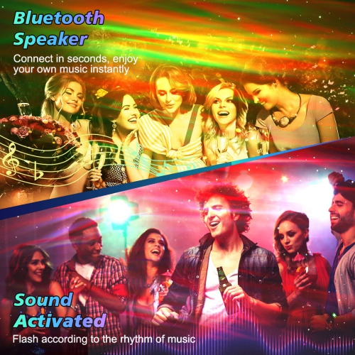 Galaxy Projector Aurora Light Projector with Bluetooth Music Speaker, Remote Control Galaxy Lamp White Noise Star Projector