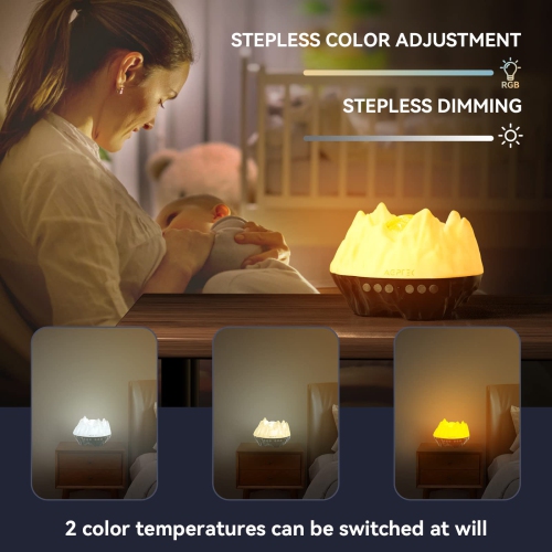 Northern Lights Galaxy Projector, AGPTEK Night Light for Bedroom with Bluetooth Music Speaker & White Noise, LED Bedside Lam