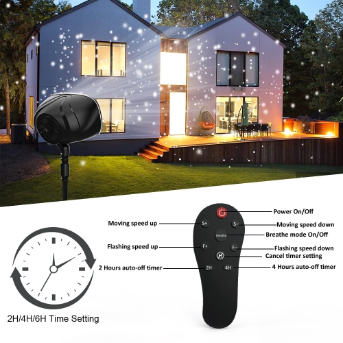 Christmas Snowfall Projector Lights, Holiday Projector Lights Waterproof Snow Flurries Landscape Spotlight with Remote for X