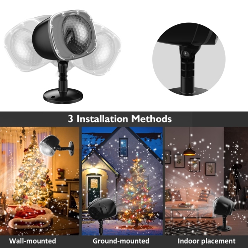 Christmas Snowfall Projector Lights, Holiday Projector Lights Waterproof Snow Flurries Landscape Spotlight with Remote for X