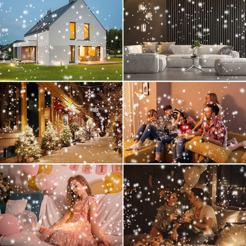 Christmas Snowfall Projector Lights, Holiday Projector Lights Waterproof Snow Flurries Landscape Spotlight with Remote for X