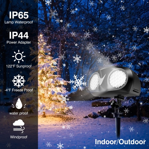 Lumières de projecteur flocon de neige pour l’extérieur/l’intérieur, Télécommande de projecteur à DEL d’automne, projecteur d’extérieur de lumières