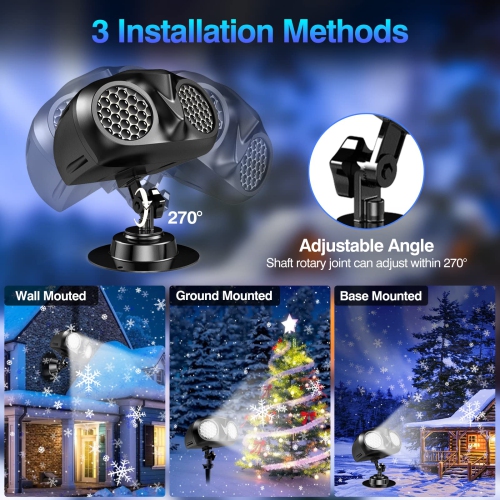 Lumières de projecteur flocon de neige pour l’extérieur/l’intérieur, Télécommande de projecteur à DEL d’automne, projecteur d’extérieur de lumières