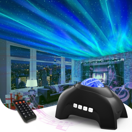 Northern Lights Aurora Projector, Star Projector for Bedroom, Bluetooth Speaker White Noise Galaxy Projector Night Light for Kids Adults, for Room
