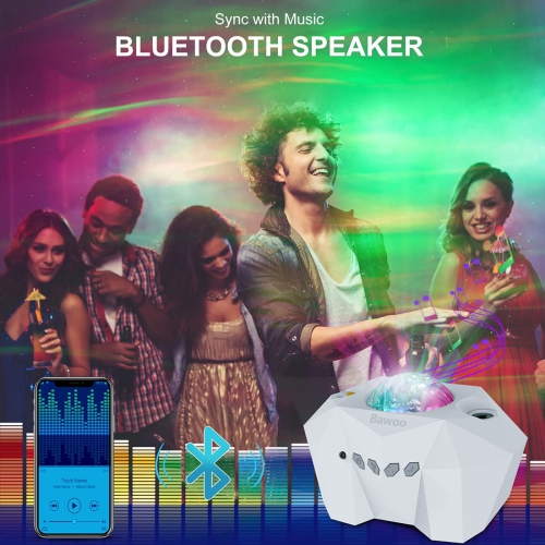 Aurora Star Light Projector with Moon, Galaxy Lights Projector with Remote Control, Night Sky Light Projector Built-in Bluet