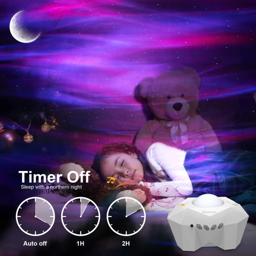Aurora Star Light Projector with Moon, Galaxy Lights Projector with Remote Control, Night Sky Light Projector Built-in Bluet