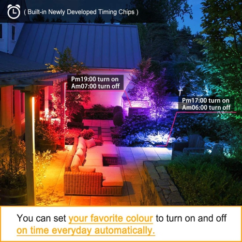 LED Flood Light Outdoor 400W Equivalent 4000LM, RGB Color Changing Floodlight with Timing Remote, 120 Colors and Warm White,