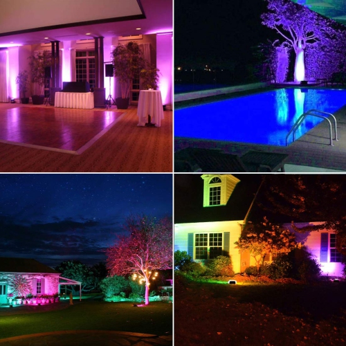 LED Flood Light Outdoor 400W Equivalent 4000LM, RGB Color Changing Floodlight with Timing Remote, 120 Colors and Warm White,