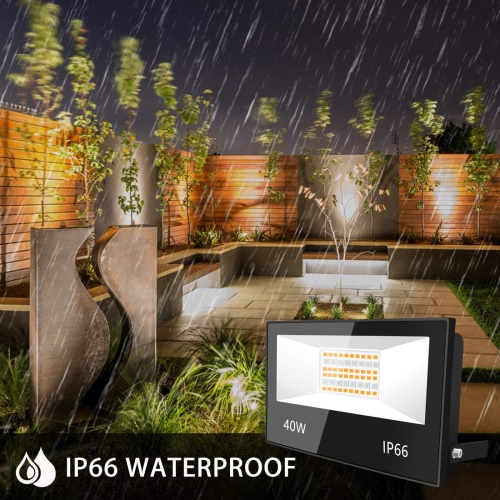 LED Flood Light Outdoor 400W Equivalent 4000LM, RGB Color Changing Floodlight with Timing Remote, 120 Colors and Warm White,