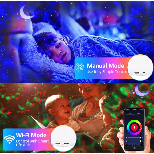Galaxy Projector, Star Projector Smart Night Light Works with Alexa, Google Assistant, LED Nebula Cloud Ocean Wave Projector