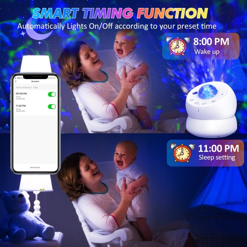 Galaxy Projector, Star Projector Smart Night Light Works with Alexa, Google Assistant, LED Nebula Cloud Ocean Wave Projector