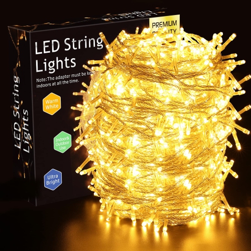 HLD 164Ft 500Leds Fairy Lights, Areker Plug In Christmas Lights With 8 Flashing Modes And Memory Function, Waterproof Outdoor St