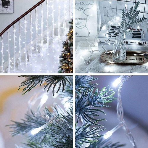 Lumières de Noël d'intérieur/extérieur à DEL, 76 pi 200 DEL, 8 modes, guirlande de lumières avec minuterie, connectable, Christmas Twinkle