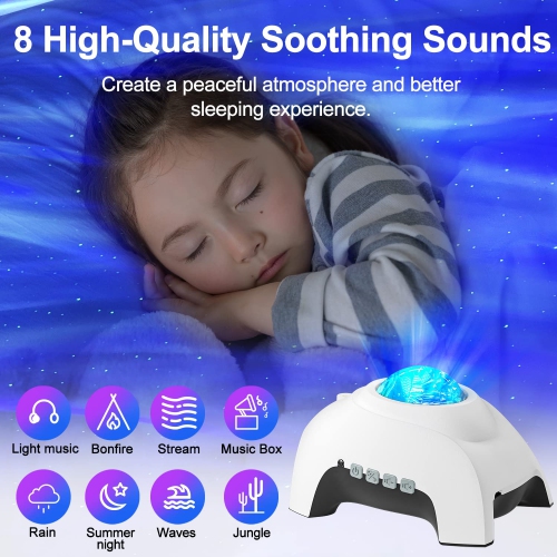 CIMELR Northern Lights Aurora Projector,Star Projector Music Bluetooth Speaker and White Noise,Star Projector Galaxy Light w