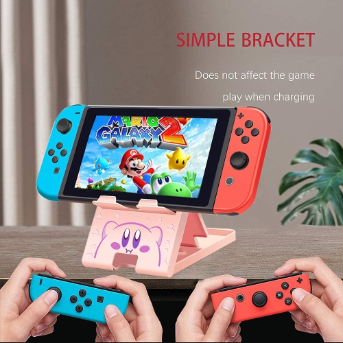 FXICAI Stand for Nintendo Switch/Switch Lite/Switch OLED/Steam Deck, Cute Kawaii Angle Adjustable Swicth Holder, Portable Fo