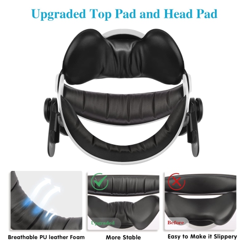 Adjustable Soft Cushioned Ergonomic Elite Head Strap for Oculus Meta Quest 2 Enhanced Support and Comfort Upgraded for Reduce Head Pressure buckle