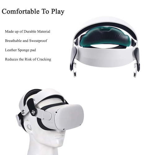 Adjustable Soft Cushioned Ergonomic Elite Head Strap for Oculus Meta Quest 2 Enhanced Support and Comfort Upgraded for Reduce Head Pressure buckle