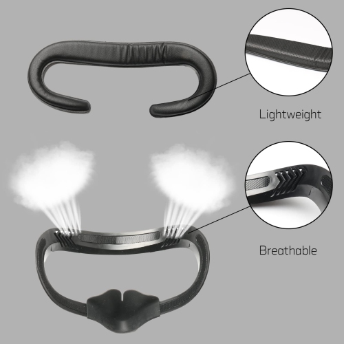 Soft VR Headset Accessories Set Fit for Oculus Quest 2, 1 VR Facial Interface Bracket + 2 PU Leather Cover Pad + 2 Nose Pad