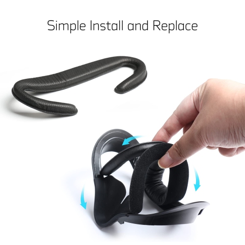 Soft VR Headset Accessories Set Fit for Oculus Quest 2, 1 VR Facial Interface Bracket + 2 PU Leather Cover Pad + 2 Nose Pad