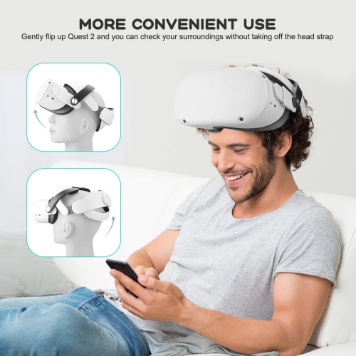 Eyglo M5 Head Strap for Oculus/Meta Quest 2 Halo Strap Pad,Thick Sponge Cushion-Reduce Pressure,Enhance Support and Comfort