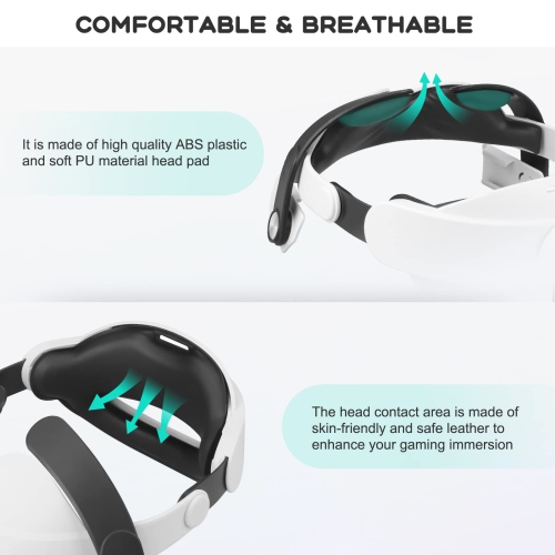 Eyglo M5 Head Strap for Oculus/Meta Quest 2 Halo Strap Pad,Thick Sponge Cushion-Reduce Pressure,Enhance Support and Comfort
