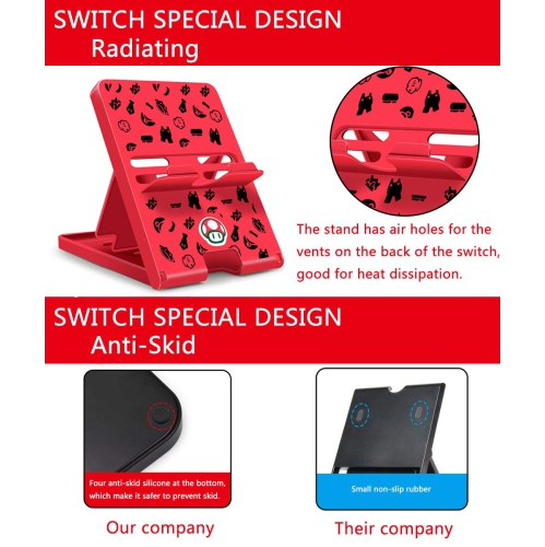 Stand for Nintendo Switch/Switch Lite/Switch OLED, Animal Crossing Angle Adjustable Swicth Holder, Portable Foldable Compact Non-Slip Playstand