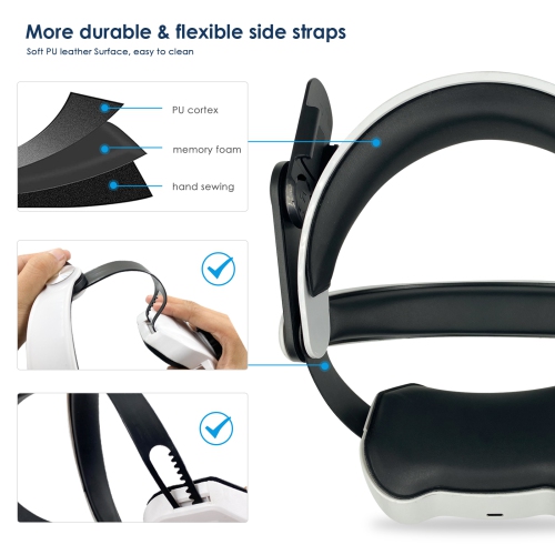 navor Elite Adjustable Head Strap for Meta Oculus Quest 2 Built-in 5200mAh Battery Pack, Fast Charging VR Power Extend 3hrs Playtime Comfortable to