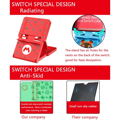 FXICAI Stand for Nintendo Switch/Switch Lite/Switch OLED, Animal Crossing Angle Adjustable Swicth Holder, Portable Foldable