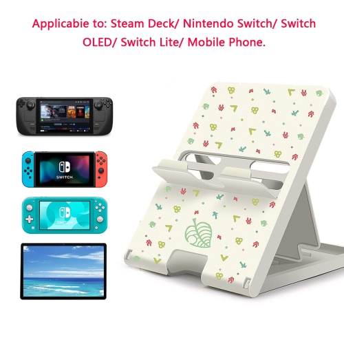 Busjoy – Support pour Nintendo Switch/Switch Lite/Switch DELO, support pivotant réglable en angle Animal Crossing, support de jeu pliable compact et
