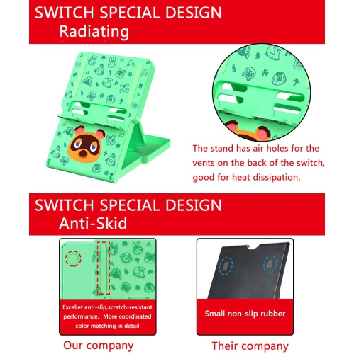FXICAI Stand for Nintendo Switch/Switch Lite, Animal Crossing Angle Adjustable Swicth Playstand, Portable Foldable Compact N