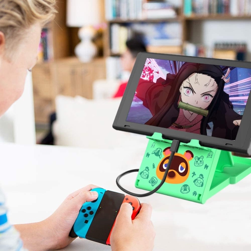 FXICAI Stand for Nintendo Switch/Switch Lite, Animal Crossing Angle Adjustable Swicth Playstand, Portable Foldable Compact N