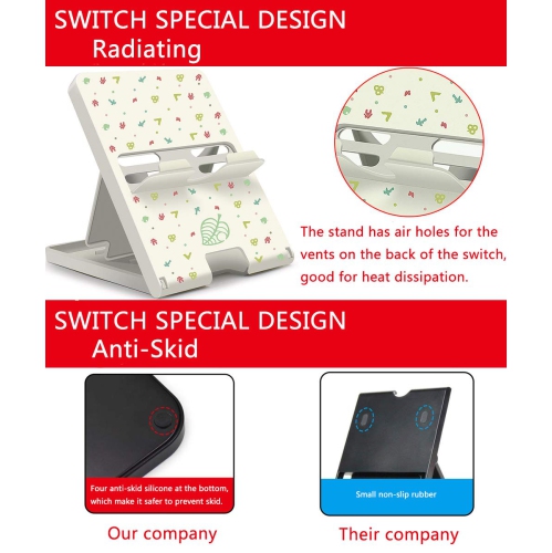 FXICAI Stand for Nintendo Switch/Switch Lite, Animal Crossing Angle Adjustable Swicth Playstand, Portable Foldable Compact N