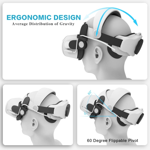 Upgraded Elite Strap with Battery, 5300mAh Battery Pack, RESILIENT Head Strap in VR for Enhanced Support Comfort, Accessories